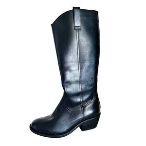 Sofft Riding Boots 7.5 Tall Western Country Leather Zipper Classic Black Astoria